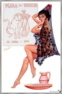 randall, pinup illustration, sexy lady leopard fabric, mistress