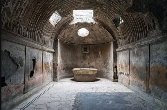 history of massage, pompeii bathhouses